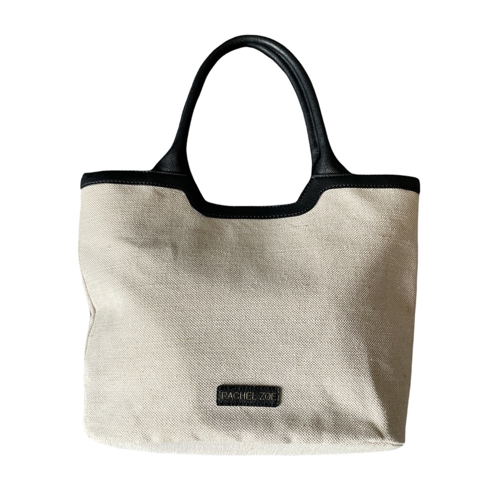 Rachel Zoe Neutral Canvas and Leather Tote - Picture 2 of 11